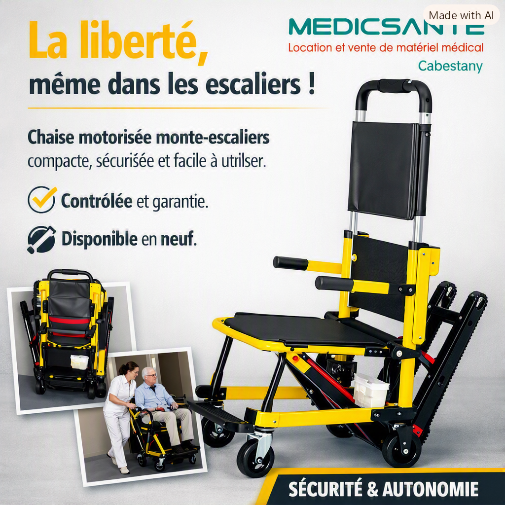 Chaise évacuation électrique a chenille pour personne a mobilité réduite